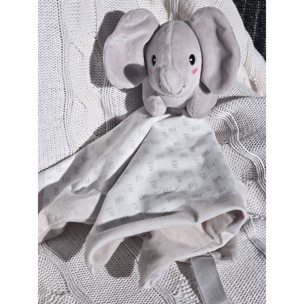 Pearhead Elephant Security Blanket Lovey Gray Plush Baby Nursery Comfort Toy